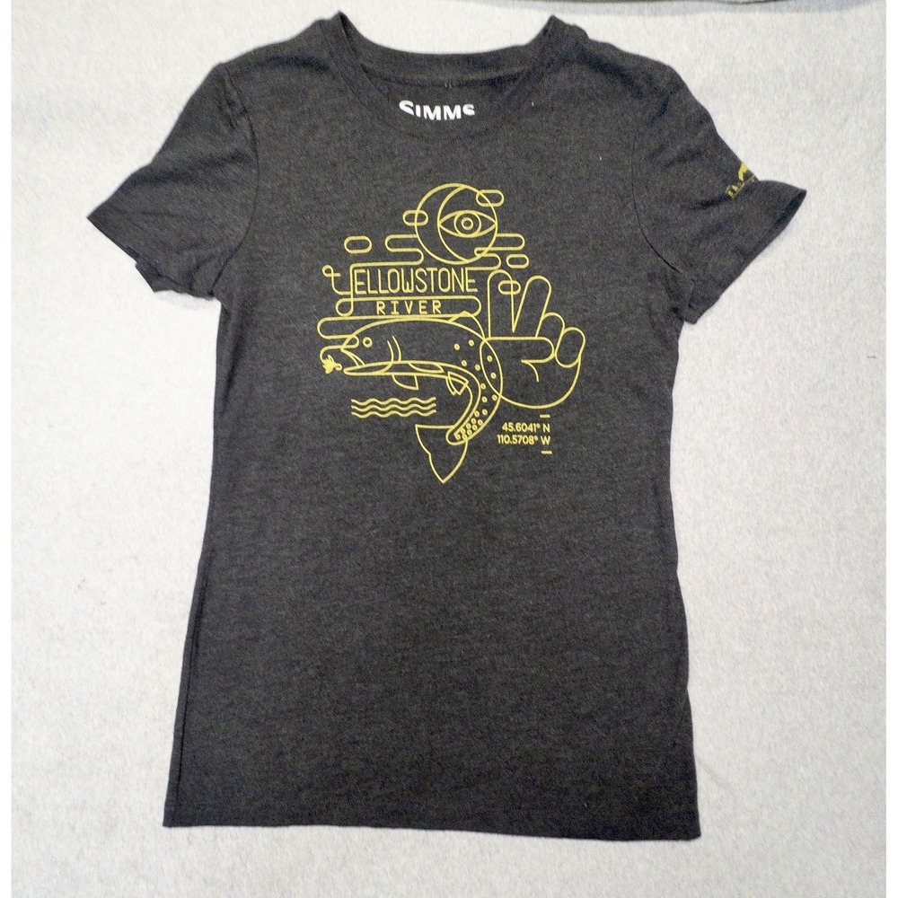 Simms Fishing Womens Small Yellowstone River T Shirt Gorpcore Outdoors